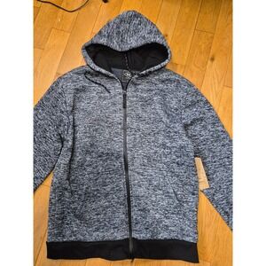 ROK Hand Crafted Mens Navy Space Dye Full Zip Fleece Hoodie RKU91062 Size L NWT